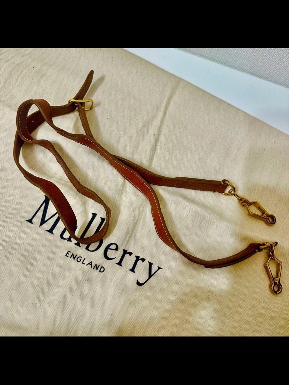 Mulberry Brown Leather Braided-Handle Satchel with Gold Hardware - Picture 10 of 16